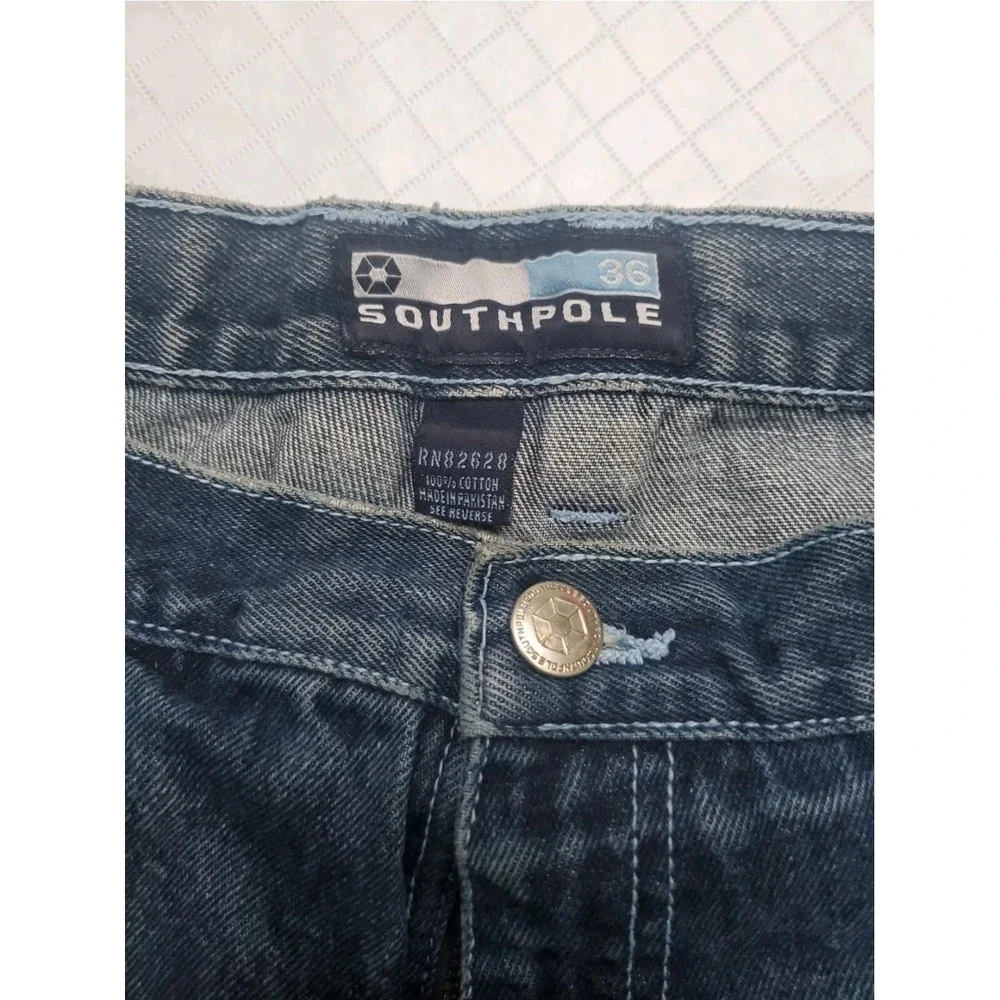 Southpole Jeans Mens 36x31 Blue Denim Straight Leg Relaxed Fit Classic Y2K Style